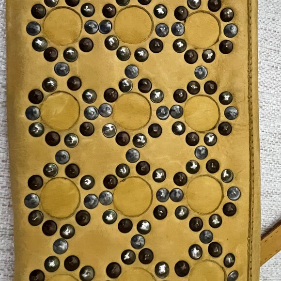 Viola Castellani Leather Backpack w/matching Wallet/wrist purse - Golden Yellow - Picture 12 of 16